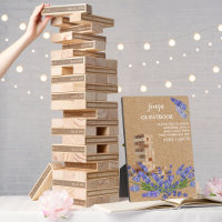 Floral Rustic Wedding Jenga Gästebuchsigne