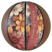 Floral rustikal bunt bohemian botanisch basketball (Vertikal)