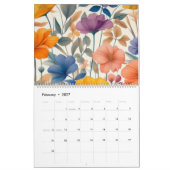 Floral rustikal bunt bohemian botanisch kalender (Feb 2027)
