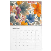 Floral rustikal bunt bohemian botanisch kalender (Mär 2027)