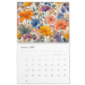 Floral rustikal bunt bohemian botanisch kalender (Jan 2027)