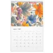 Floral rustikal bunt bohemian botanisch kalender (Mär 2027)