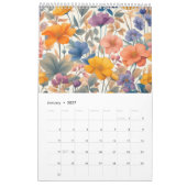 Floral rustikal bunt bohemian botanisch kalender (Jan 2027)