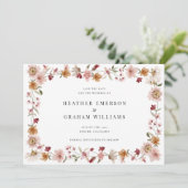 Floral Rustikal Save the Date (Stehend Vorderseite)