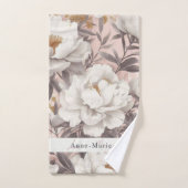 Floral rustikal Vintag elegant grau Badhandtuch Set (Handtuch)