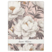 Floral rustikal Vintag elegant grau Klemmbrett (Rückseite)