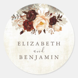 Floral Rustikal Vintag Runder Aufkleber
