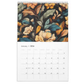 Floral rustikal Vintage elegante schwarz Kalender (Jan 2026)