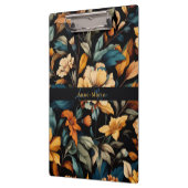 Floral rustikal Vintage elegante schwarz Klemmbrett (Links)