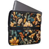 Floral rustikal Vintage elegante schwarz Laptopschutzhülle (Vorne Rechts)