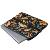 Floral rustikal Vintage elegante schwarz Laptopschutzhülle (Vorne Knopf)