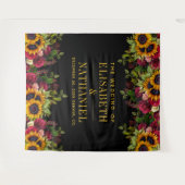 Floral rustikale Hochzeitsstand Foto Stand Schwarz Wandteppich (Vorderseite (Horizontal))