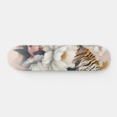 Floral rustikaler Vintager eleganter Tiger Skateboard (Horizontal)