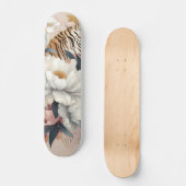 Floral rustikaler Vintager eleganter Tiger Skateboard (Vorderseite)