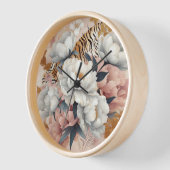 Floral rustikaler Vintager eleganter Tiger Uhr (Winkel)