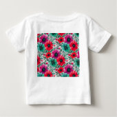 Floral rustikales Retromuster Baby T-shirt (Rückseite)