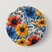 Floral rustikales Retromuster Button (Vorderseite)