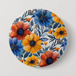 Floral rustikales Retromuster Button