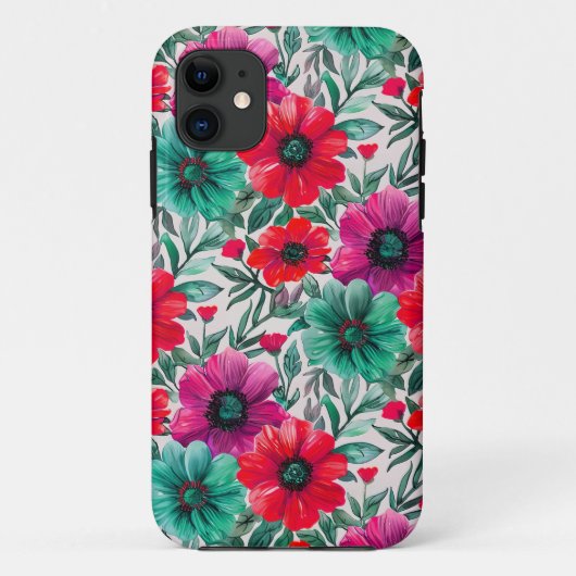 Floral rustikales Retromuster Case-Mate iPhone Hülle (Rückseite)