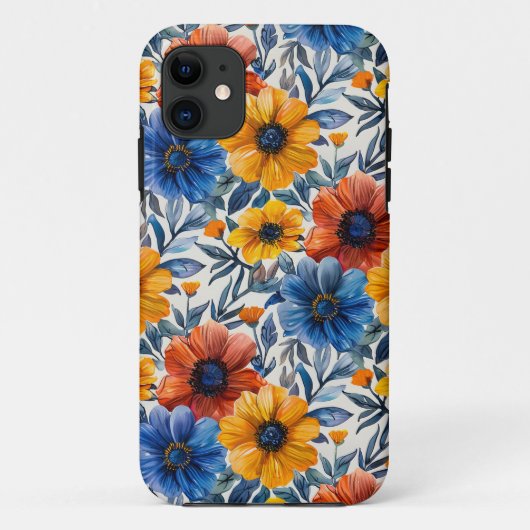 Floral rustikales Retromuster Case-Mate iPhone Hülle (Rückseite)