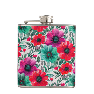 Floral rustikales Retromuster Flachmann