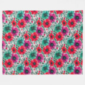 Floral rustikales Retromuster Fleecedecke (Vorderseite (Horizontal))