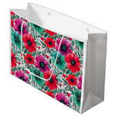 Floral rustikales Retromuster Große Geschenktüte (Vorderseite Schrägansicht)