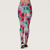 Floral rustikales Retromuster Leggings (Rückseite)