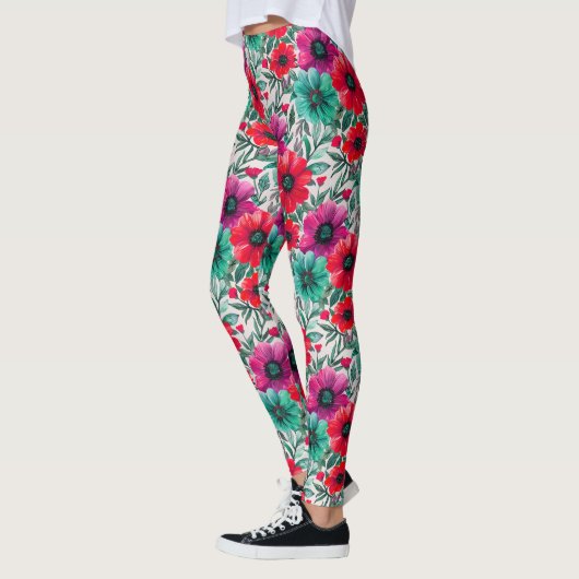 Floral rustikales Retromuster Leggings (Links)