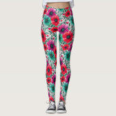 Floral rustikales Retromuster Leggings (Vorderseite)