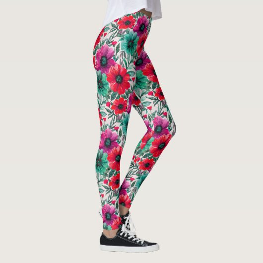 Floral rustikales Retromuster Leggings (Rechts)