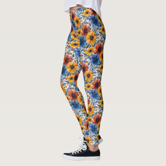 Floral rustikales Retromuster Leggings (Links)