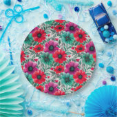 Floral rustikales Retromuster Pappteller (Party)