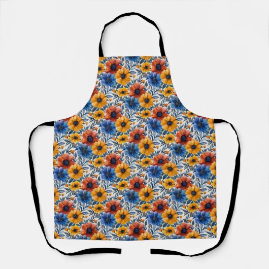 Floral rustikales Retromuster Schürze (Vorderseite)