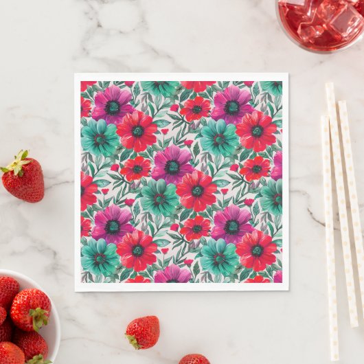 Floral rustikales Retromuster Serviette (Beispiel)