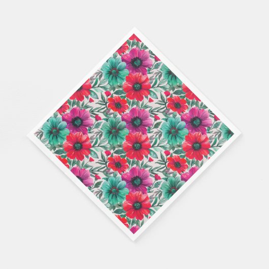 Floral rustikales Retromuster Serviette (Ecke)