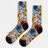 Floral rustikales Retromuster Socken (Linkes Detail)