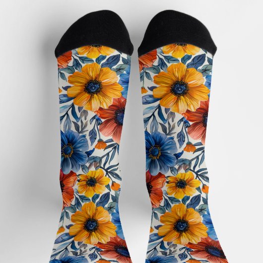 Floral rustikales Retromuster Socken (Oben)