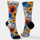 Floral rustikales Retromuster Socken (Gewinkelt)
