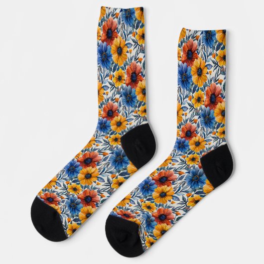 Floral rustikales Retromuster Socken (Linkes Detail)