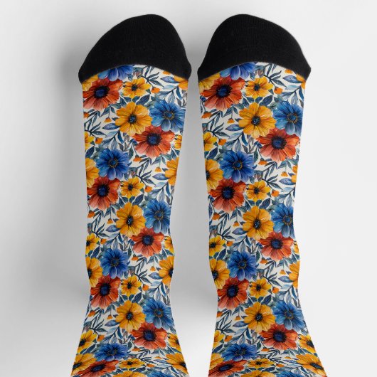 Floral rustikales Retromuster Socken (Oben)