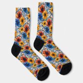 Floral rustikales Retromuster Socken (Rechts)