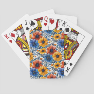 Floral rustikales Retromuster Spielkarten
