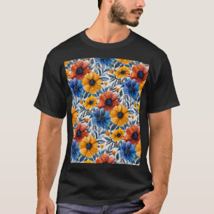 Floral rustikales Retromuster T-Shirt