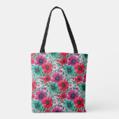 Floral rustikales Retromuster Tasche (Rückseite)