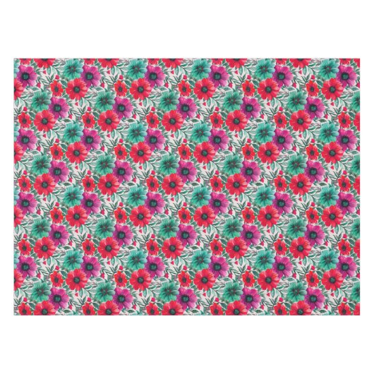 Floral rustikales Retromuster Tischdecke (Vorderseite (Horizontal))