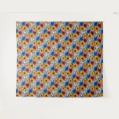 Floral rustikales Retromuster Wandteppich (Vorderseite (Horizontal))