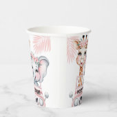 Floral Safari Adventure Pink Girl Baby Dusche Pappbecher (Rechts)