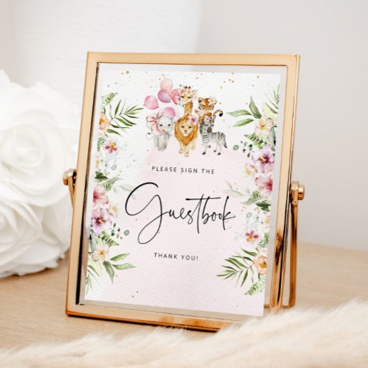 Floral safari animal Gästebuch