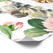 Floral Safari Animals Baby Dusche Begrüßungszeiche Poster (Ecke)
